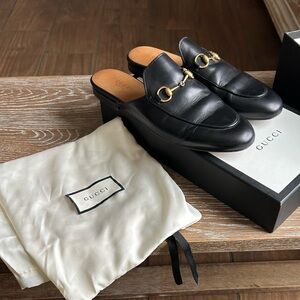 Gucci Black Princeton Slip-On Loafers Mules